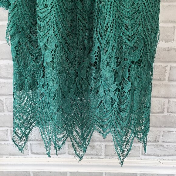 Trish Scully Emerald Green Lace Long Dress Sz 10 Spring Easter Elegant Party - Picture 8 of 9